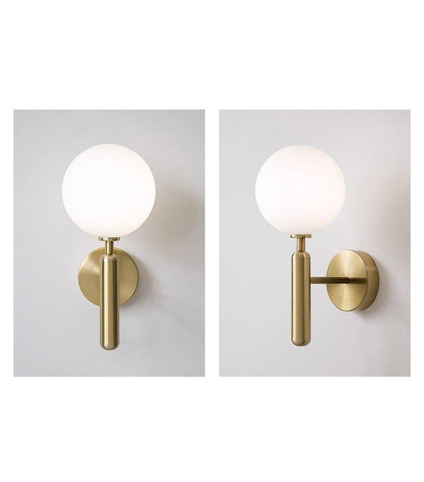 Art Deco Carlisle Glass Ball Brass Wall Light-DWHOME