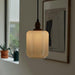 Art Deco Clarice Milk Glass Shade Brass Pendant Light.