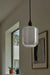 Art Deco Clarice Milk Glass Shade Brass Pendant Light.