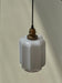 Art Deco Clarice Milk Glass Shade Brass Pendant Light.