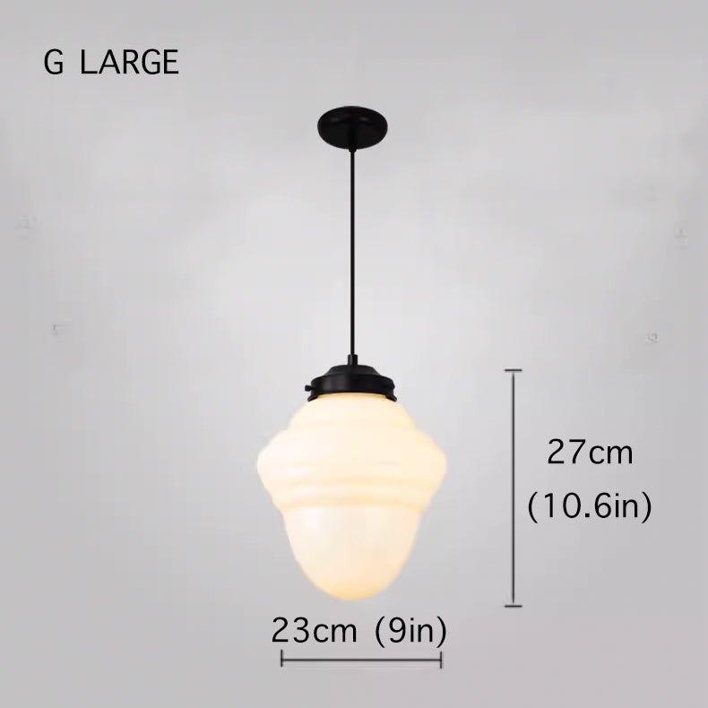Art Deco Milk Glass Pendant Light-DWHOME