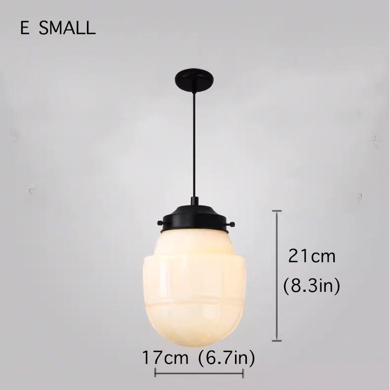 Art Deco Milk Glass Pendant Light-DWHOME