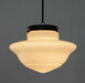 Art Deco Milk Glass Pendant Light.