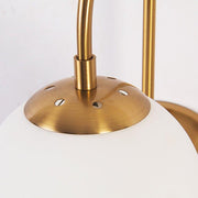 Art Deco Milk Glass Shade Brass Arm Wall Light-DWHOME