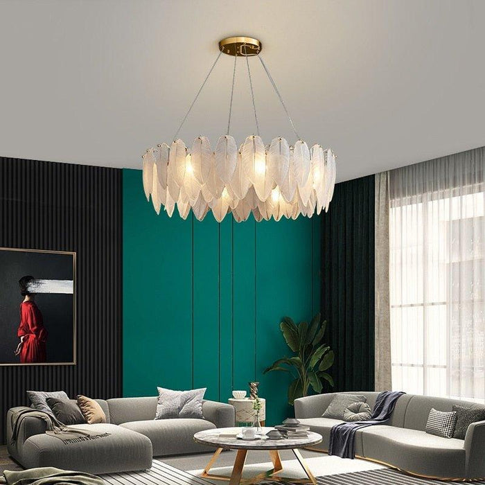 Art Deco Style Goose Feather Chandelier - DWHOME