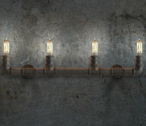 ASTRID Indrustrial Rustic Pipe Line Quadriplet Lamps.