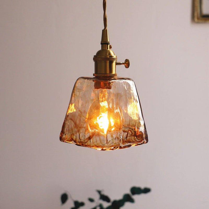 Aurelian Tinted Melted Glass Pendant Light.