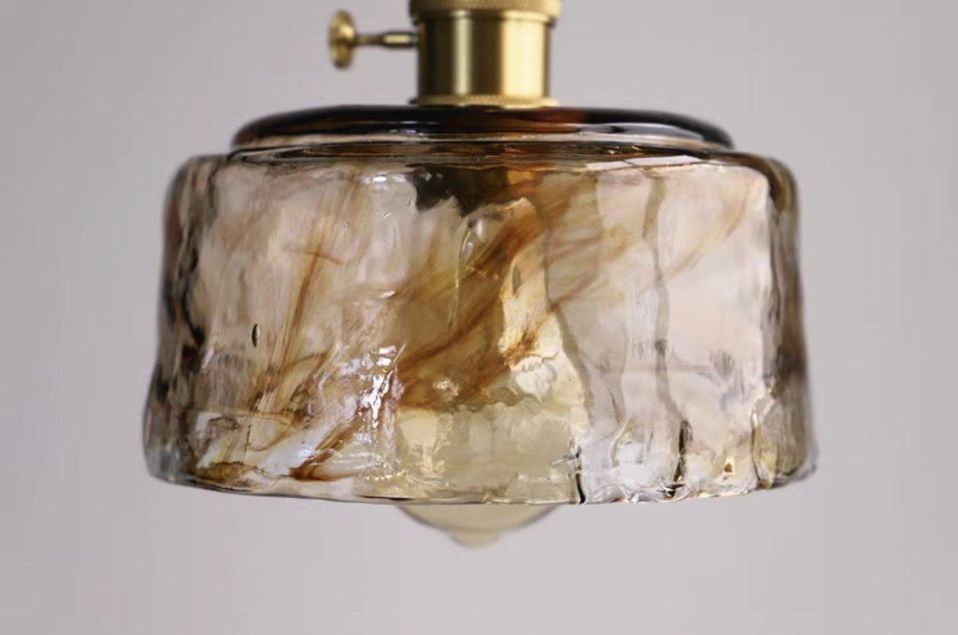 Aurelian Tinted Melted Glass Pendant Light.