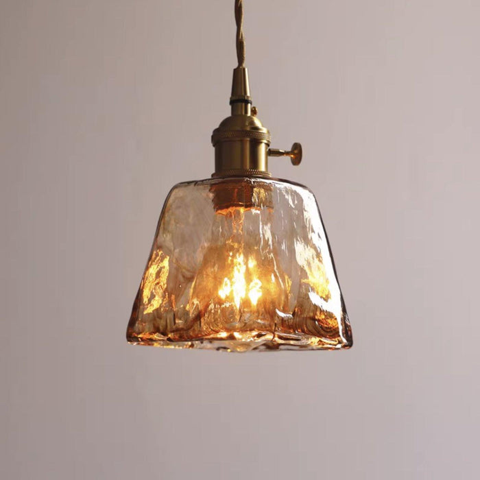 Aurelian Tinted Melted Glass Pendant Light.