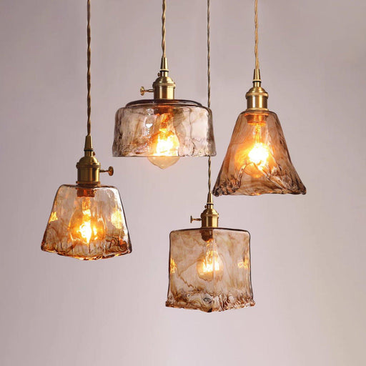 Aurelian Tinted Melted Glass Pendant Light.