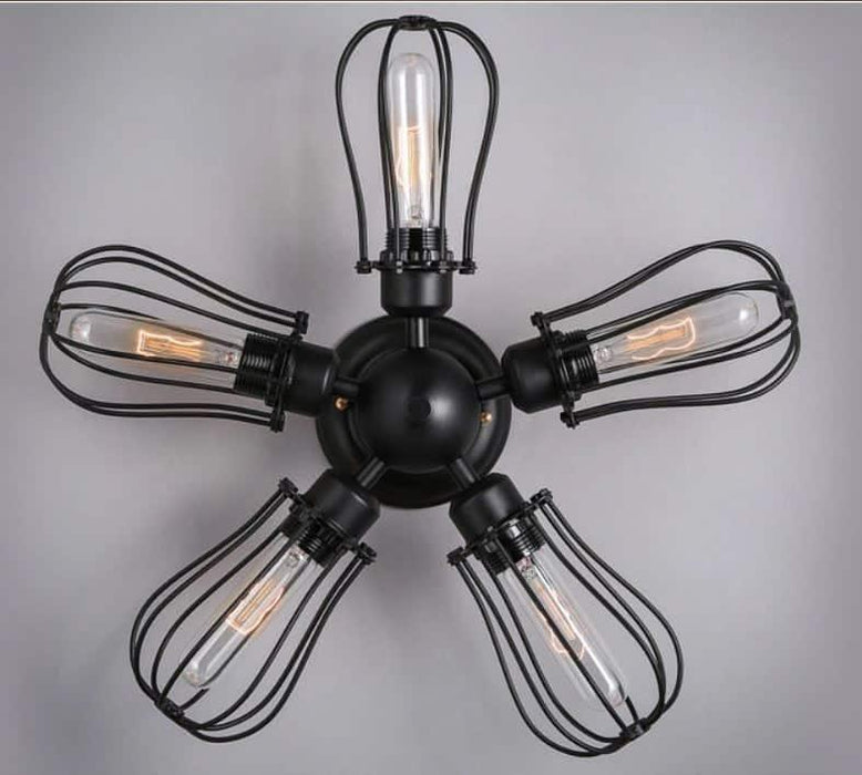 BARBRO Five Leaflet Uranium Ceiling Fan Lamp.