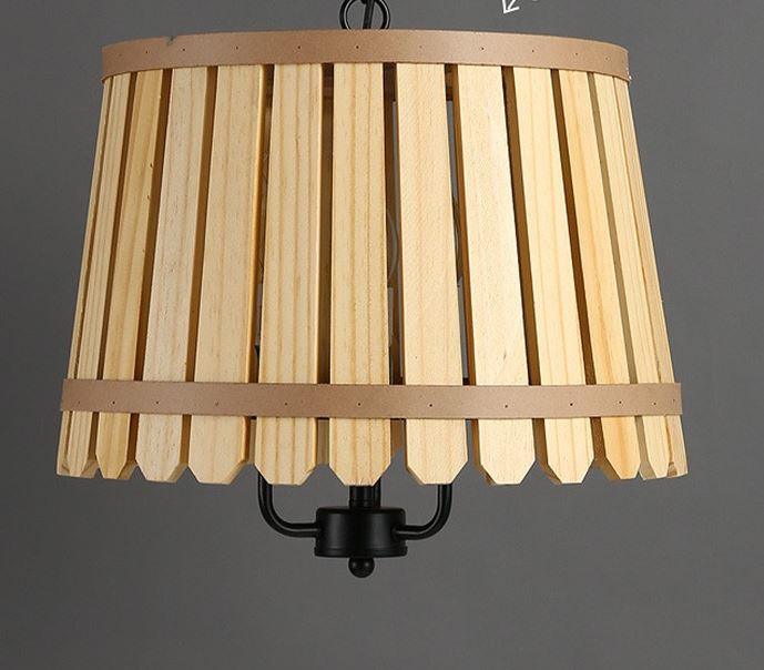 Barrel Style Wood LED Pendant Light.