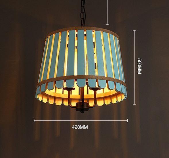 Barrel Style Wood LED Pendant Light.