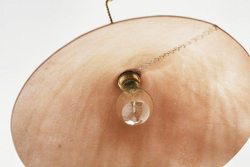 Baxter Leather Cone Shade Brass Fitting Pendant Light-DWHOME