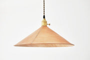 Baxter Leather Cone Shade Brass Fitting Pendant Light-DWHOME