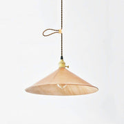 Baxter Leather Cone Shade Brass Fitting Pendant Light-DWHOME
