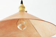 Baxter Leather Cone Shade Brass Fitting Pendant Light-DWHOME