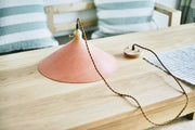 Baxter Leather Cone Shade Brass Fitting Pendant Light-DWHOME