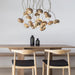 Wooden Petal Round Cluster Pendant Light.