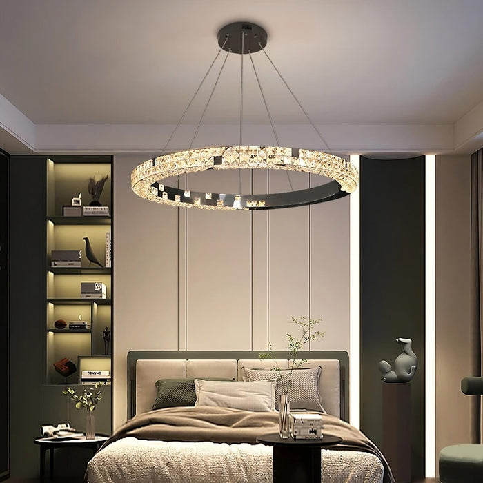 Bacci Crystal RingModern Chandelier-DWHOME