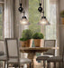 Bennet Ribbed Glass Shade Pulley Industrial Pendant Light.