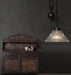 Bennet Ribbed Glass Shade Pulley Industrial Pendant Light.