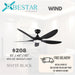 BESTAR dc ceiling fan WIND 32inch 42inch 52inch ceiling fan with LED light white black mocha - DWHOME