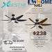 Bestar Hali 56'' dc ceiling fan with remote control, 3 tone lights, 6 blades - DWHOME