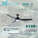 BESTAR MODEL STAR 3 36 / 46 / 56 Inch DC Motor Ceiling Fan with 3 tone LED Light - DWHOME