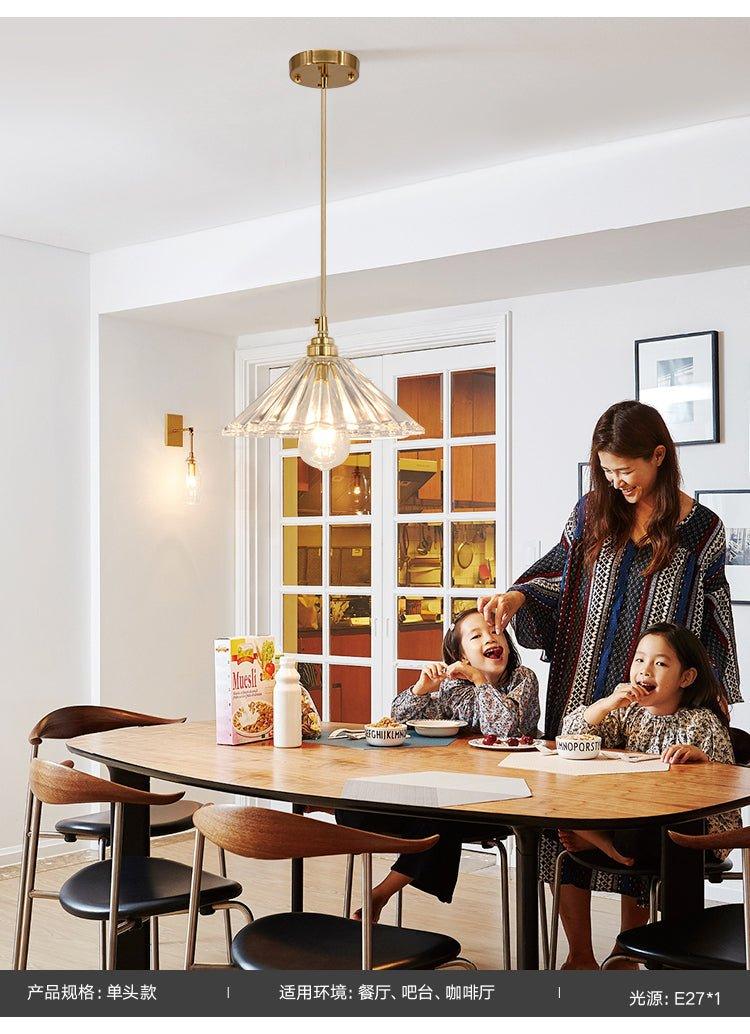 Betty Glass Shade Brass Fitting Art Deco Pendant Light-DWHOME