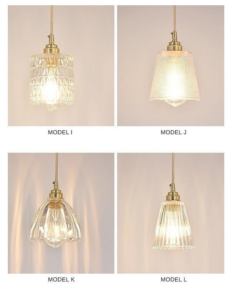 Betty Glass Shade Brass Fitting Art Deco Pendant Light-DWHOME
