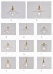 Betty Glass Shade Brass Fitting Art Deco Pendant Light-DWHOME