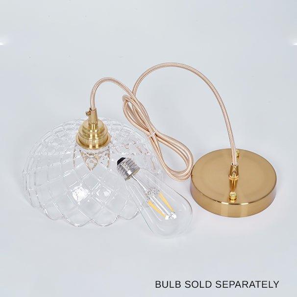 Betty Glass Shade Brass Fitting Art Deco Pendant Light-DWHOME