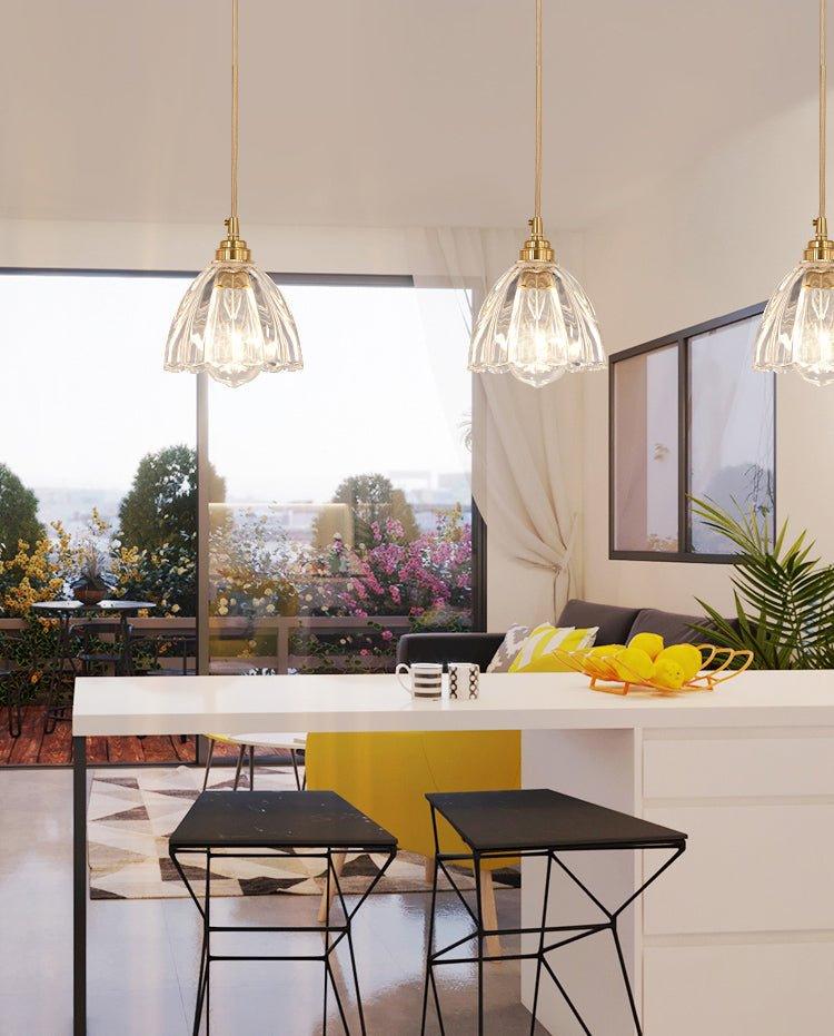 Betty Glass Shade Brass Fitting Art Deco Pendant Light-DWHOME