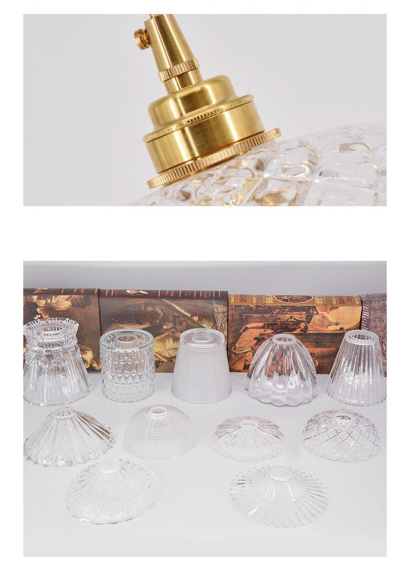 Betty Glass Shade Brass Fitting Art Deco Pendant Light-DWHOME