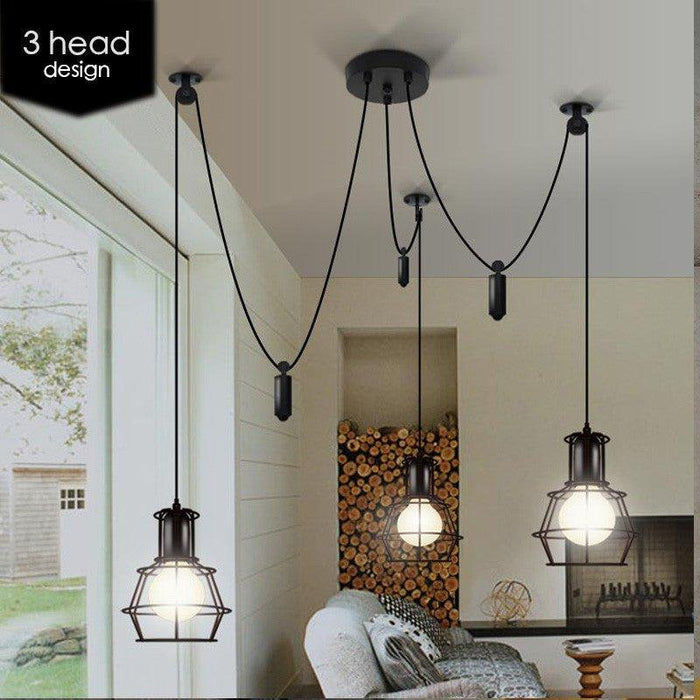 Bingham Caged Bulbs Industrial Pendant Light.