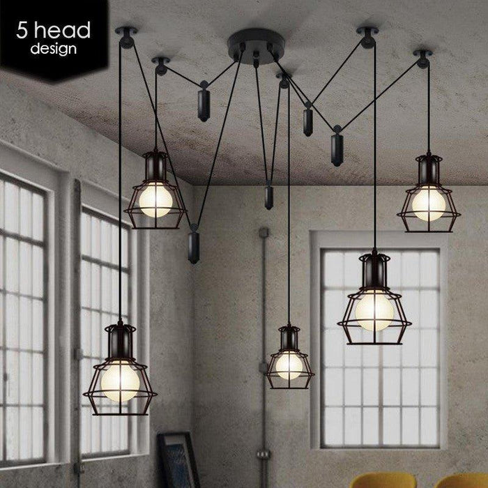 Bingham Caged Bulbs Industrial Pendant Light.