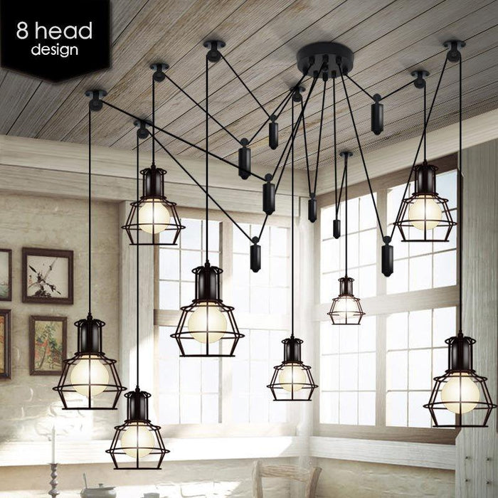 Bingham Caged Bulbs Industrial Pendant Light.