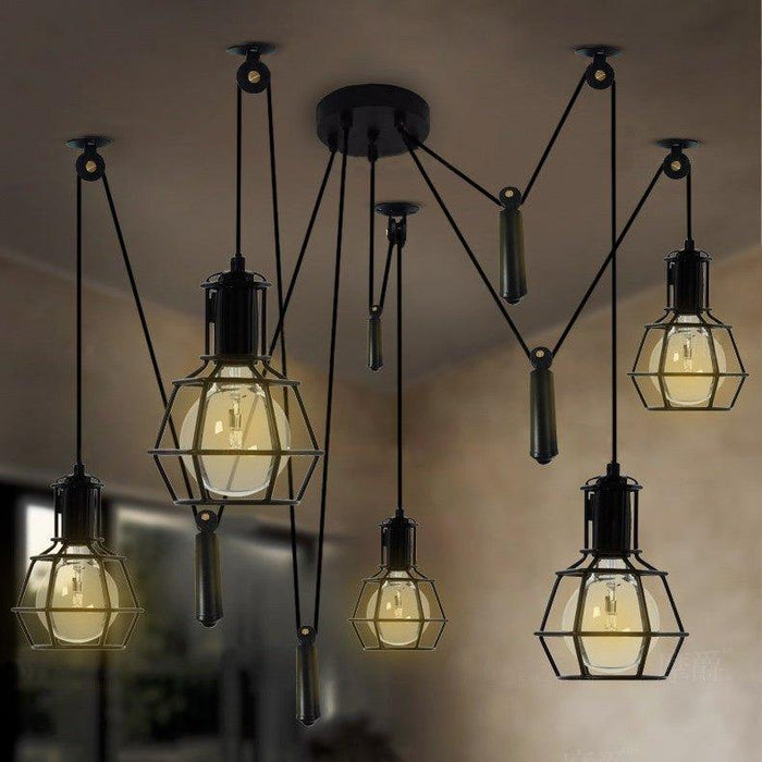 Bingham Caged Bulbs Industrial Pendant Light.