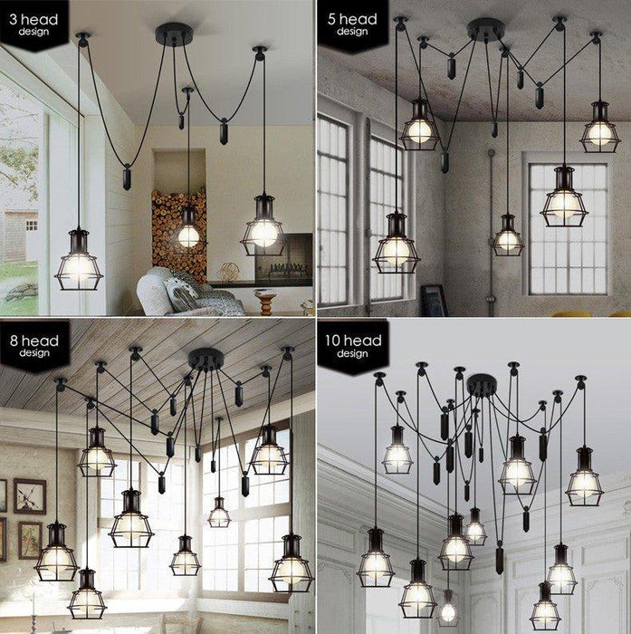 Bingham Caged Bulbs Industrial Pendant Light.