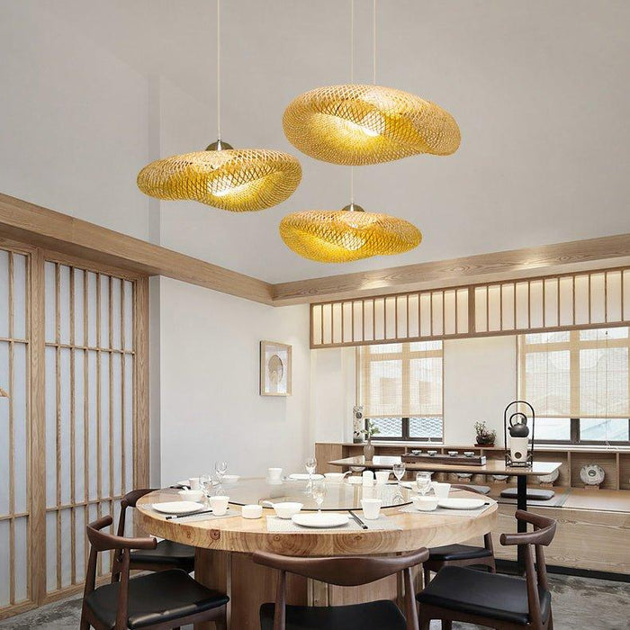 Birds Nest Rattan Bamboo Pendant Light.