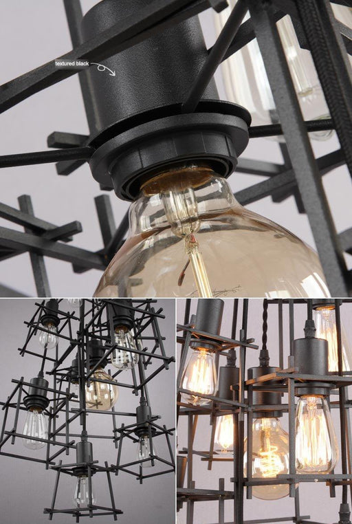 Bismuth Industrial Cube Cluster Pendant Light.