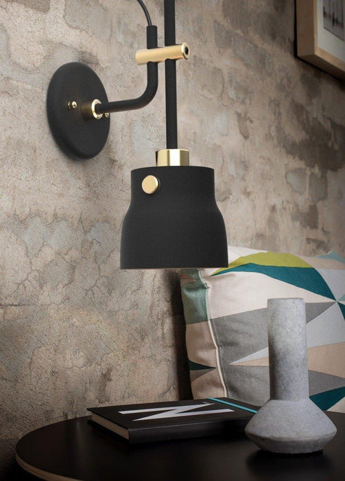 Black Hudson Wall Light-DWHOME