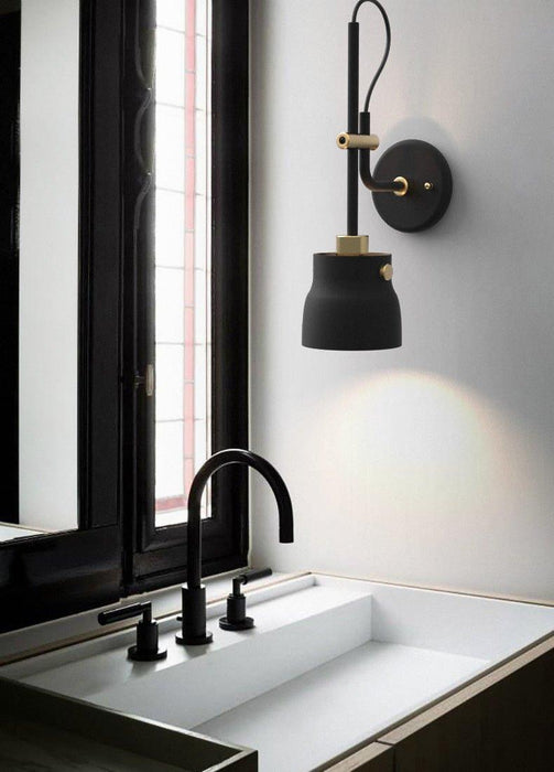 Black Hudson Wall Light-DWHOME