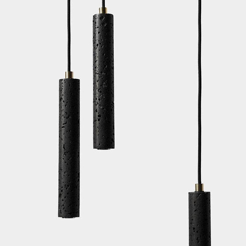 Black Lava A Concrete Minimalist Line Pendant Light-DWHOME