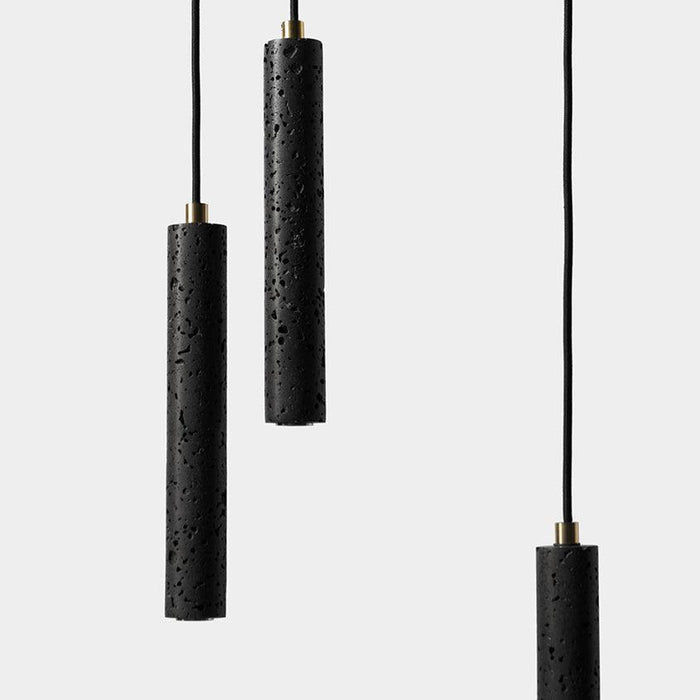 Black Lava A Concrete Minimalist Line Pendant Light.