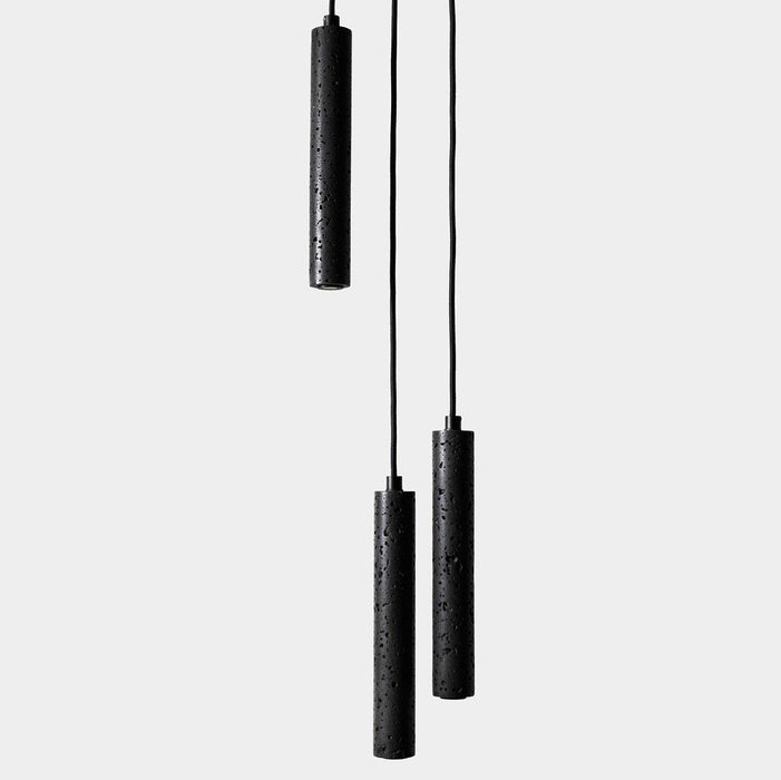 Black Lava A Concrete Minimalist Line Pendant Light.