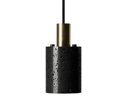 Black Lava B Concrete Minimalist Line Pendant Light.