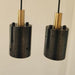 Black Lava B Concrete Minimalist Line Pendant Light.