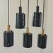 Black Lava B Concrete Minimalist Line Pendant Light.